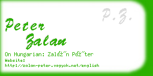 peter zalan business card